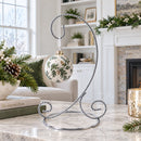 Twisted Wire Silver Metal Ornament Stand Display 7.2 Inches