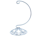 Curved Silver Wire Swirl Base Ornament Stand Display 7 Inches (Taiwan)