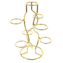 7-Ring 3-Tier Gold Wire Metal Sphere Crystals Egg Stand Holder Display 7.4 Inches