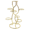 7-Ring 3-Tier Gold Wire Metal Sphere Crystals Egg Stand Holder Display 7.4 Inches