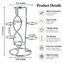 7-Ring 3-Tier Silver Wire Metal Sphere Crystals Egg Stand Holder Display 7.4 Inches