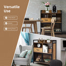 Buffet Cabinet with Drawer and Wood Storage Shelf for Kitchen-Rustic Brown