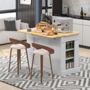 Kitchen Island with Storage and 3-Level Adjustable Shelves