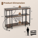 Industrial Wine Rack Wine Bar Cabinet with Storage Shelves