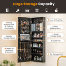 Mirrored Jewelry Armoire with Full Length Mirror and 2 Internal LED Lights