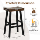 24 Inch Solid Wood Saddle-Seat with Curved Seat Surface and Comfortable Footrests