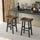 24 Inch Solid Wood Saddle-Seat with Curved Seat Surface and Comfortable Footrests