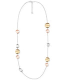 Alfani Tri-Tone Rippled Disk Station Necklace, 40 + 2 Extender