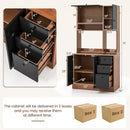 71 Inch Kitchen Pantry with 3 Storage Cabinet and 3 Deep Drawers