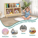 5-Cube Kids Bookshelf and Toy Organizer with Anti-Tipping Kits-Oak