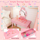 Kids Vanity Set with Lighted Mirror with Adjustable Brightness and Large Drawer