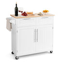 Heavy Duty Rolling Kitchen Cart with Tower Holder and Drawer