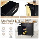 Heavy Duty Rolling Kitchen Cart with Tower Holder and Drawer