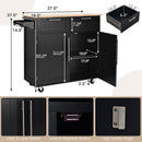 Heavy Duty Rolling Kitchen Cart with Tower Holder and Drawer