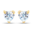 0.70 Carat Genuine Blue Topaz 14K Yellow Gold Earrings