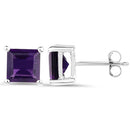 2.25 Carat Genuine Amethyst .925 Sterling Silver Earrings