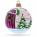 Santa Peeking Through House Window Glass Ball Christmas Ornament 3.25 Inches