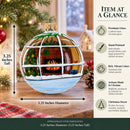 Santa Peeking Through House Window Glass Ball Christmas Ornament 3.25 Inches