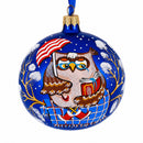 Bird Immersed in a Book Hand-Glass Ball Christmas Ornament 3.25 Inches