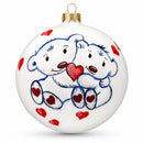 Two Bears in Love Glass Ball Christmas Ornament 4 Inches