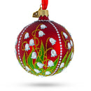 1898 Lilies of the Valley Royal Glass Ball Christmas Ornament 3.25 Inches
