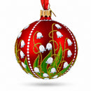 1898 Lilies of the Valley Royal Glass Ball Christmas Ornament 3.25 Inches