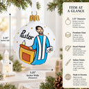 Spiritual Pastor in the Church Glass Ball Christmas Ornament 3.25 Inches
