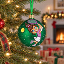 Girl Playing Tennis Glass Ball Christmas Ornament 3.25 Inches