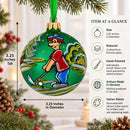 Golf Player Glass Ball Christmas Ornament 3.25 Inches