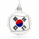 Flag of South Korea Glass Ball Christmas Ornament 3.25 Inches
