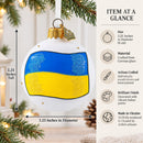 Flag of Ukraine Glass Ball Christmas Ornament 3.25 Inches