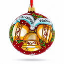 Three Bells Glass Ball Christmas Ornament 4 Inches