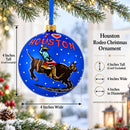 I Love Houston, Texas Glass Ball Christmas Ornament 4 Inches