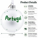 Flag of Portugal Glass Ball Christmas Ornament 3.25 Inches