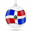 Flag of Dominican Republic Glass Ball Christmas Ornament 4 Inches