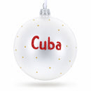 Flag of Cuba Glass Ball Christmas Ornament 4 Inches (Made in Ukraine)