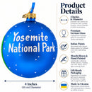 Yosemite National Park, Sierra Nevada California Glass Ball Christmas Ornament 4 Inches