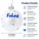Flag of Finland Glass Ball Christmas Ornament 3.25 Inches
