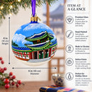 Gyeongbokgung Palace, Seoul, South Korea Glass Ball Christmas Ornament 4 Inches
