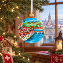 Old City, Bern, Switzerland Glass Ball Christmas Ornament 4 Inches