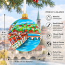 Old City, Bern, Switzerland Glass Ball Christmas Ornament 4 Inches