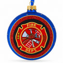 Fire Department Glass Ball Christmas Ornament 4 Inches