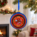 Fire Department Glass Ball Christmas Ornament 4 Inches