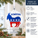 Democratic Donkey Glass Ball Christmas Ornament 4 Inches