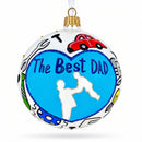 Father's Day 'The Best Dad' Glass Ball Christmas Ornament 4 Inches
