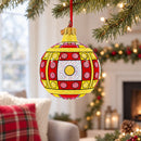Building Blocks Glass Ball Christmas Ornament 3.25 Inches