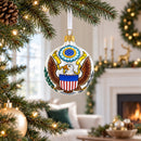 USA Coat of Arms Glass Ball Christmas Ornament 3.25 Inches