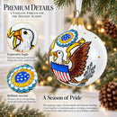 USA Coat of Arms Glass Ball Christmas Ornament 3.25 Inches