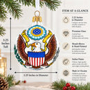USA Coat of Arms Glass Ball Christmas Ornament 3.25 Inches