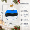 Flag of Estonia Flag Glass Ball Christmas Ornament 3.25 Inches